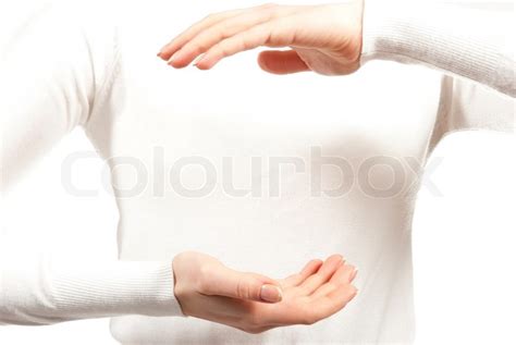 Cupped hands as if holding something - ... | Stock image | Colourbox