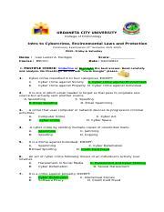 UCU Cybercrime PRELIMS EXAM PERDIGON Docx URDANETA CITY UNIVERSITY