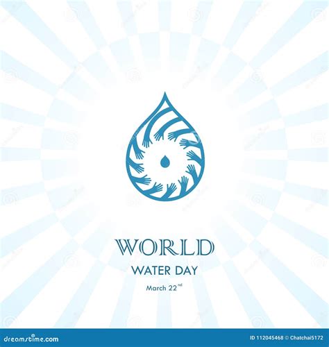 Water Drop With Human Hand Vector Logo Design Template World Water Day