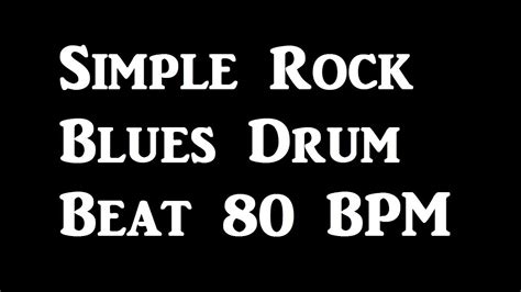 Simple Rock Blues Drum Beat 80 BPM Drum Tracks For Bass Guitar Backing