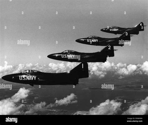 Grumman F9F-2 "Panther" of the "Blue Angels Stock Photo - Alamy