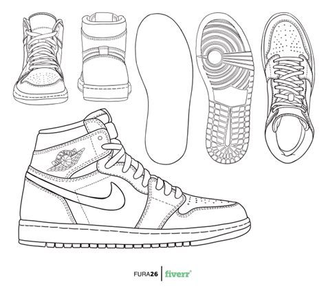 Fura26 I Will Make Custom Vector Lineart Shoes Template Design For 5 On Sneakers