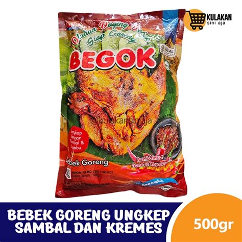 Jual Begok Bebek Goreng Ungkep Utuh Siap Goreng Gram Sambal Dan