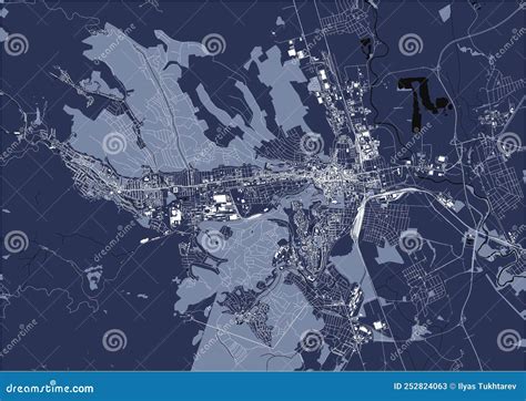 Map of the City of Miskolc, Hungary Stock Vector - Illustration of grid ...