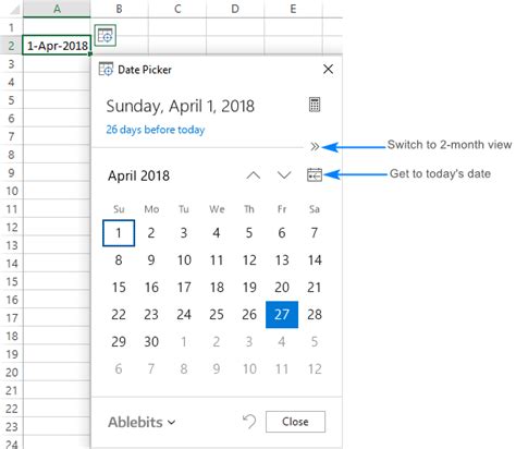 How to insert calendar in Excel (Date Picker & printable calendar template)