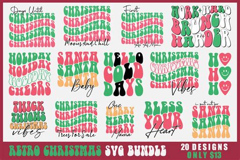 Retro Christmas Svg Bundle Vol 4 Afbeelding Door T SHIRT WORLD