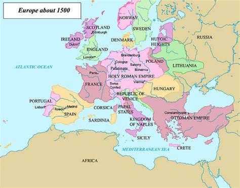 1500 Ad Map Of Europe Amsterdam Map