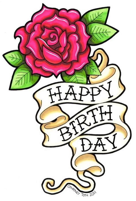 Hbd Rosetattoo Happy Birthday Drawings Happy Birthday Cards Happy Birthday Boyfriend