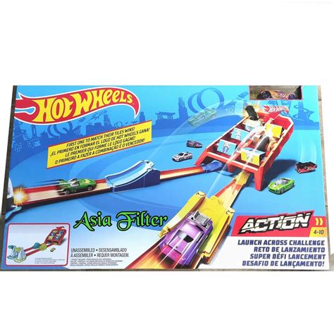 Track Hot Wheels DOUBLE LOOP DASH LAUNCH ACROSS CHALLENGE Street Car Hot Wheels Shopee Malaysia