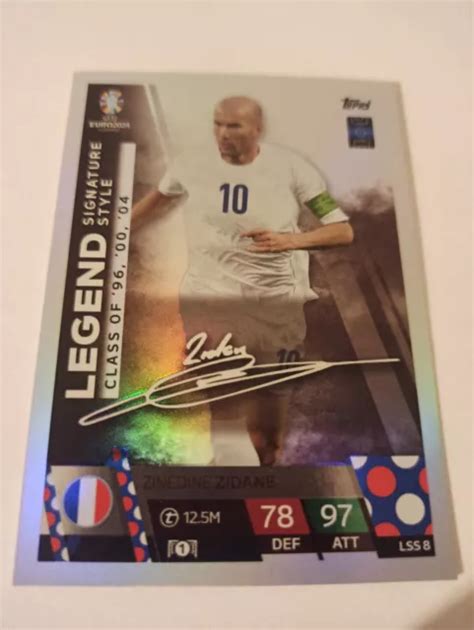 Topps Match Attax Uefa Euro Zinedine Zidane Legend France Lss