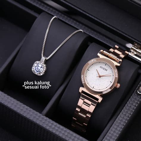 Jual Cod Jam Tangan Wanita Guess G Tl Tali Rantai Free Kalung Box