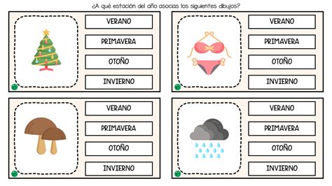 Categorizaci N Y Asociaci N Visual Con Las Estaciones Del A O