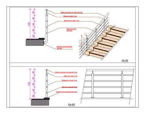 Baranda Escalera En AutoCAD Librería CAD