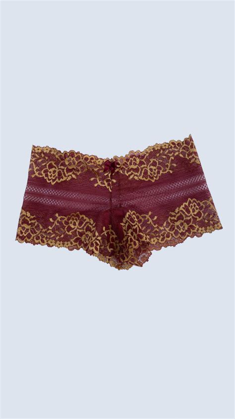 Calcinha Manu Bordo C Dourado Paola Lingerie