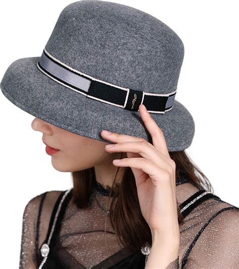 Comhats S Vintage Women S Woolen Fedora Hats Winter Felt Derby