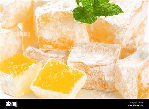 Greek Loukoumi Turkish Delight With Delicious Mastic Flavor Stock