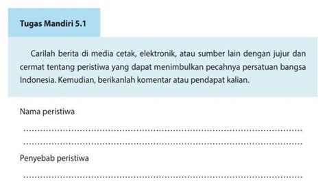 Pecahnya Persatuan Bangsa Kunci Jawaban Mapel PKN Kelas 10 Halaman 147