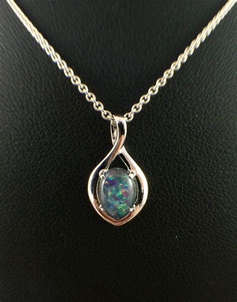 Opal Halskette Anh Nger Schmuck Echte Australische Kleine Etsy