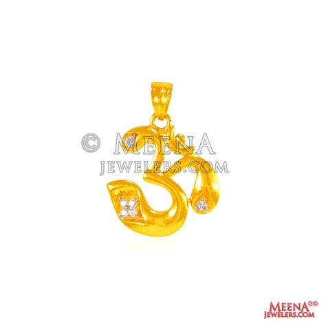 22k Yellow Gold Om Pendant Peom25000 Hindu God Om Symbol Unisex