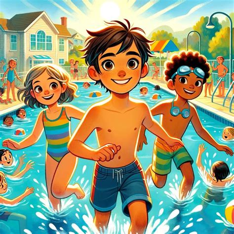 La Gran Aventura En La Piscina En Ilustraci N De Los Ni Os