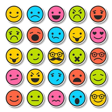 Set Of Emoticons Faces Icons Stock Vector Lilipom