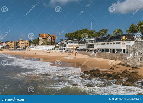 Cascais Beach and Seascapes with Waves and Traditional Buildings ...