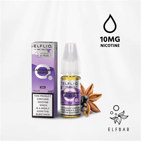 Elfliq Blackcurrant Aniseed Elfbar E Liquid Mg