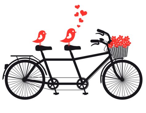 Velos Page 2 Basket Clipart Tandem Bicycle Valentines Day Cards Diy