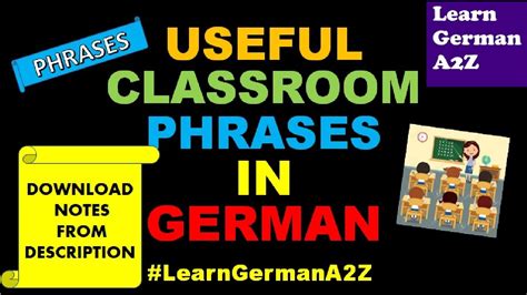 USEFUL CLASSROOM PHRASES IN GERMAN LESSON 64 LEVEL A1 A2 VOCABULARY