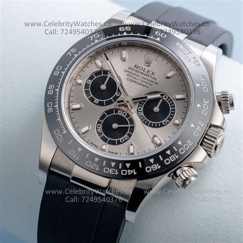 Rolex Daytona Silver Dial Oysterflex Strap Swiss Eta Super Clone