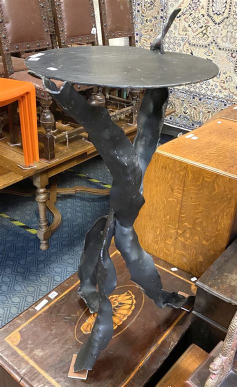 WROUGHT IRON DESIGNER TABLE A F Southgate Auction Rooms