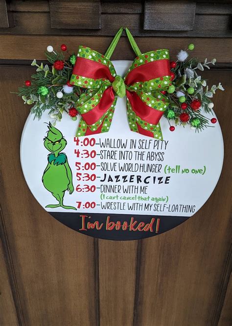 Welcome Door Hanger Christmas Door Hanger Grinch Door Etsy