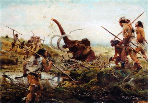 Zdenek Burian Mammoth Hunt In The Swamp