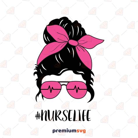 Nurse Messy Bun Svg