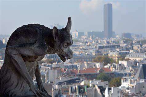 The Notre Dame Cathedral of Paris Gargoyle Editorial Stock Photo ...