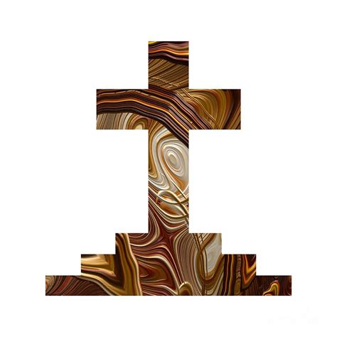 Cross With Petrified Wood Fractal Abstract Fill Digital Art By Rose