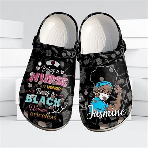 Nurse Personalized Black Crocs Classic Clogs Shoes - Footwearelite ...