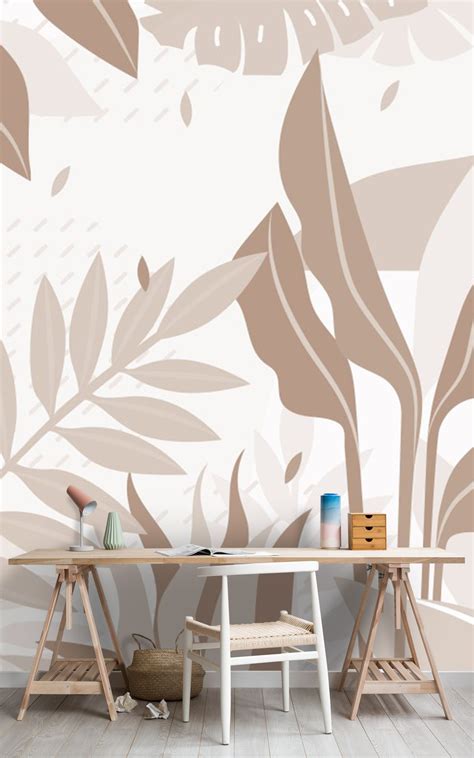 Papier Peint Panoramique Feuille Tropicale Tropical Wallpaper Mural