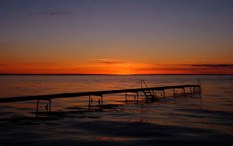 Muelle En Playa Al Atardecer Fondo De Pantalla K Hd Id