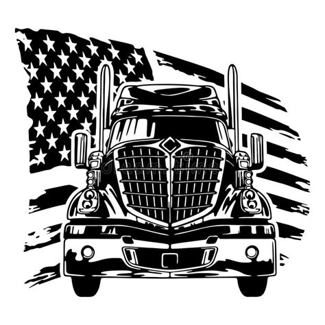 Us Semi Truck Patriotic Trucker Svg Big Truck Clipart Trucking