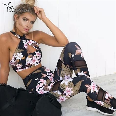 Best Seller Retro Floral Printed Sports Suit Fitness Clothing Gym