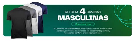 Kit Camisetas Masculinas B Sicas Conforto Lisas Poli Ster Premium