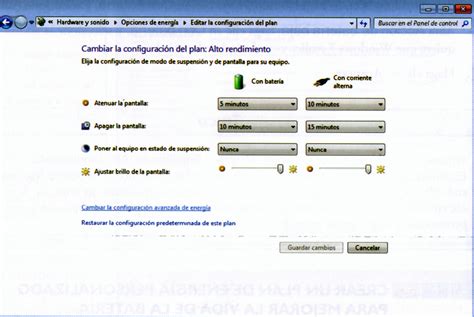 Opciones De Energía En Windows 7