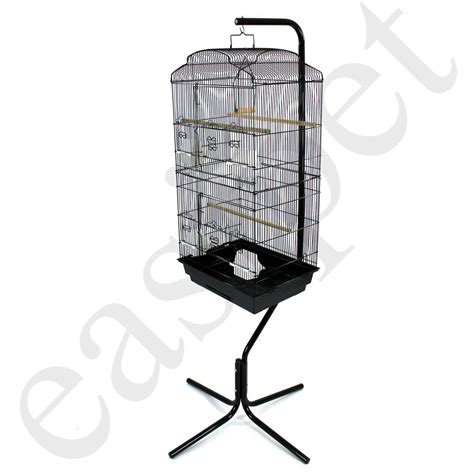 Bird Cage Stand Metal Black White 167cm Tall Large Small Cages Easipet ...