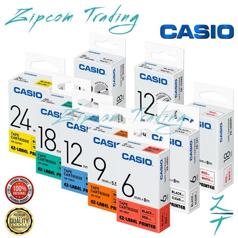 Casio Ez Label It Tape Printer Tape Cartridge 6mm9mm12mm18mm24mm