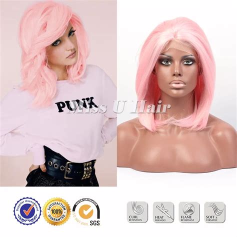 Light Pink Wig Hot Sale Kawaii Wig Pastel Pink Bob Wig Synthetic Lace Front Pink Short Wigbob