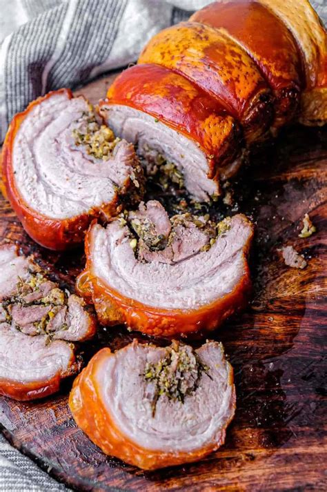 Crispy Pork Belly Porchetta With Pistachio Parmesan And Fennel Seed