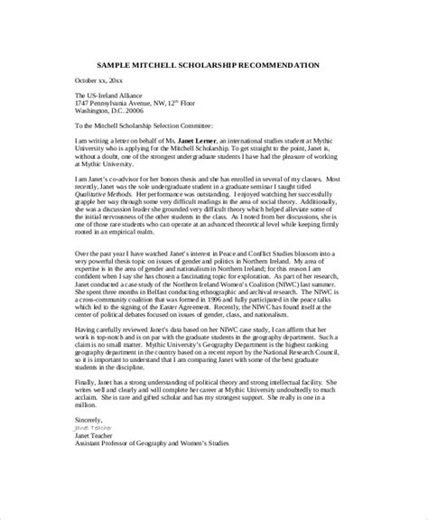 Amazing Scholarship Recommendation Letter Samples Labb By Ag