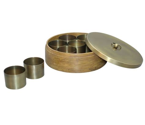 Buy Wooden Plain Spice Box With 7 Containers Online In India At Best