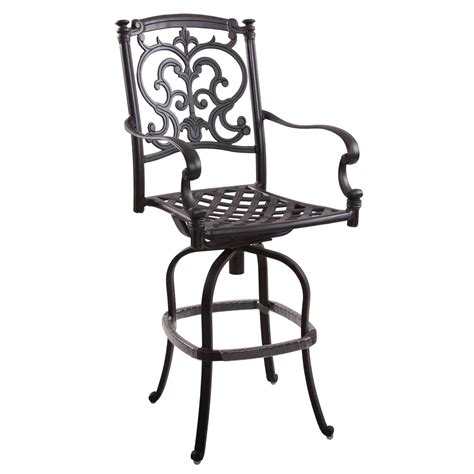 Darlee Santa Barbara 4 Piece Cast Aluminum Patio Swivel Bar Stool Set W